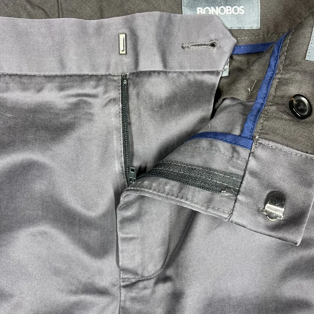 Bonobos Friday Weekday Warrior Straight Leg Chino Dress Pants Grey Mens 33